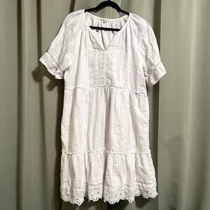 Kate & Sam Boho White Tiered Summer Dress - XL